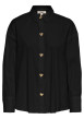 Thumbnail Chemisier en coton noir uni avec une coupe droite et un col chemise