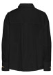 Thumbnail Chemisier en coton noir uni avec une coupe droite et un col chemise - Image 2