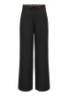 Thumbnail Pantalon de jogging noir uni avec coupe bootcut et doublure léopard