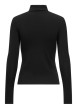Thumbnail Top noir uni avec une coupe ajustée et des manches longues - Image 2