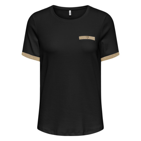 T-shirt en coton biologique noir uni avec une...