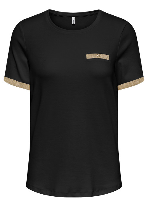 T-shirt en coton biologique noir uni avec une...