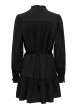 Thumbnail Robe courte noire unie coupe patineuse et des manches longues - Image 2