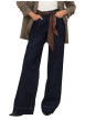 Thumbnail Jean en coton brut uni avec une coupe bootcut et une ceinture à la taille - Image 3