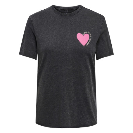 T-shirt en coton biologique noir uni avec une...