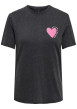 Thumbnail T-shirt en coton biologique noir uni avec une coupe droite et un col rond