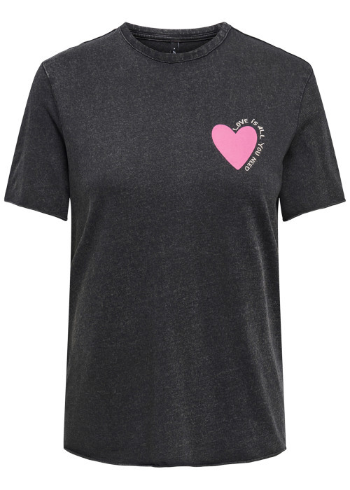T-shirt en coton biologique noir uni avec une...