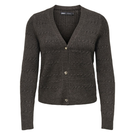 Gilet marron uni avec une coupe droite et des...