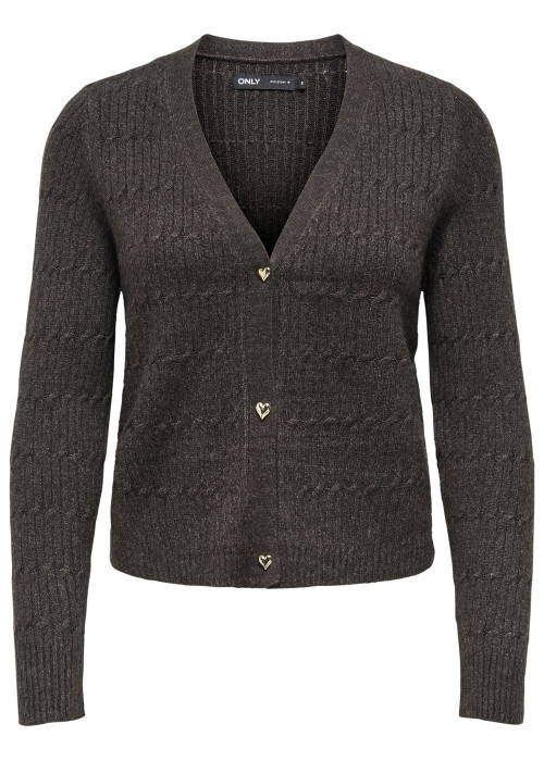 Gilet marron uni avec une coupe droite et des manches longues