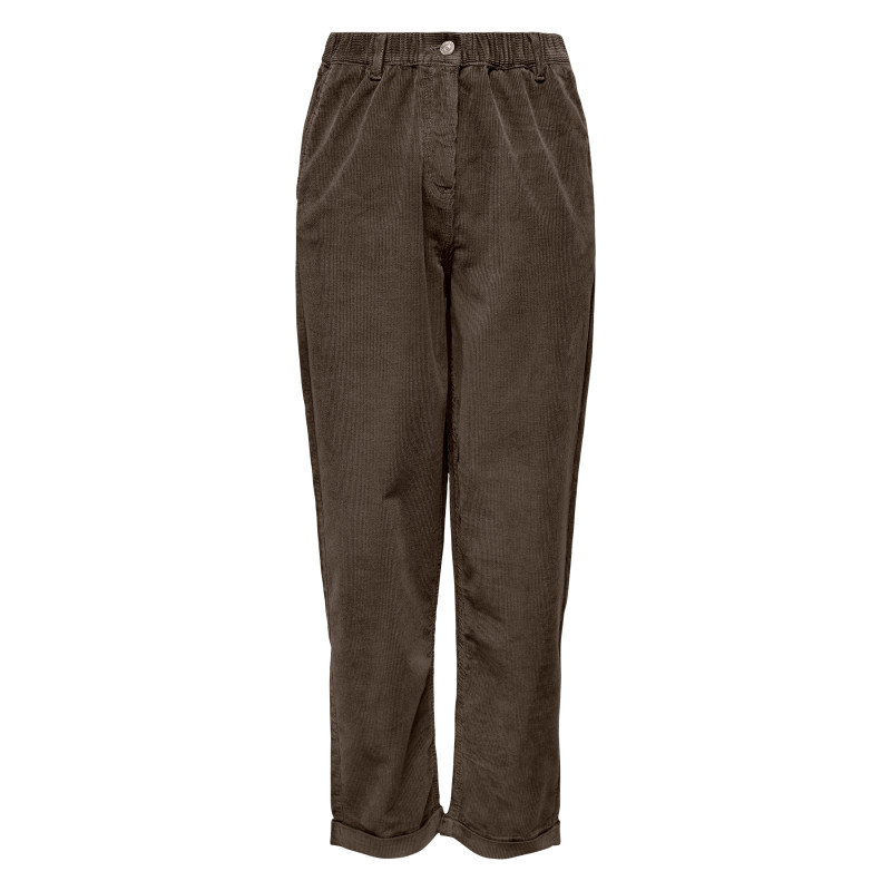 Only - Pantalon Chino En Coton Marron Uni Avec Une Coupe Droite Et La Taille élastiquée - Marron Only - Pantalon Chino En Coton Marron Uni Avec Une Coupe Droite Et La Taille élastiquée - Marron