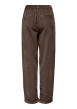 Thumbnail Pantalon chino en coton marron uni avec une coupe droite et la taille élastiquée - Image 2