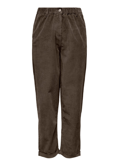 Pantalon chino en coton marron uni avec une...