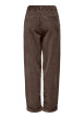 Thumbnail Pantalon chino en coton marron uni avec une coupe droite et la taille élastiquée - Image 2