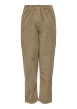 Thumbnail Pantalon chino en coton beige uni avec une coupe droite et la taille élastiquée