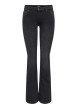 Thumbnail Jean en coton noir uni avec une coupe bootcut et une taille intermédiaire