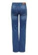 Thumbnail Jean en coton bleu uni avec une coupe droite et une taille intermédiaire - Image 2