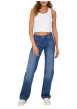 Thumbnail Jean en coton bleu uni avec une coupe droite et une taille intermédiaire - Image 3