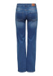 Thumbnail Jean en coton bleu uni avec une coupe droite et une taille intermédiaire - Image 2