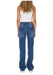Thumbnail Jean en coton bleu uni avec une coupe droite et une taille intermédiaire - Image 4