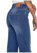 Thumbnail Jean en coton bleu uni avec une coupe droite et une taille intermédiaire - Image 6