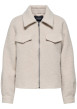 Thumbnail Veste écru uni coupe droite avec un col à revers et des manches longues