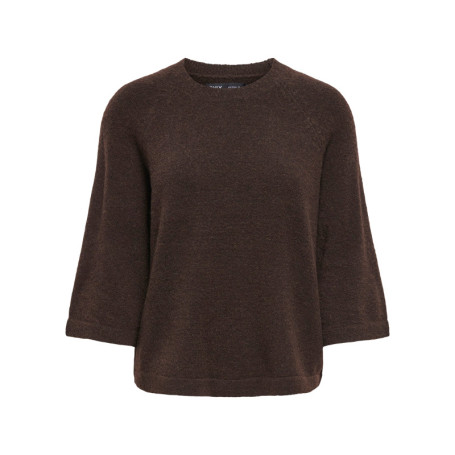 Pull marron uni avec une coupe ample et des...