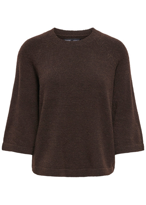Pull marron uni avec une coupe ample et des...