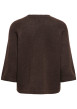 Thumbnail Pull marron uni avec une coupe ample et des manches longues - Image 2