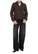 Thumbnail Veste marron unie coupe droite avec un col à revers et des manches longues - Image 5