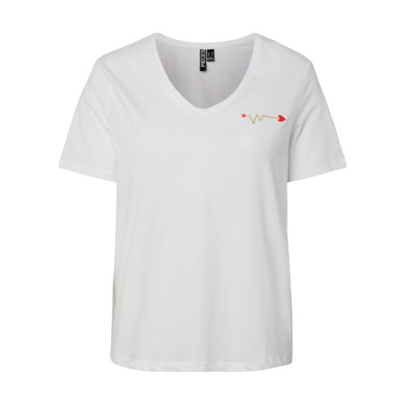 T-shirt en coton biologique blanc à imprimé...