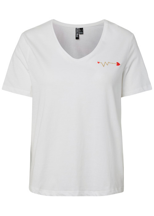 T-shirt en coton biologique blanc à imprimé...