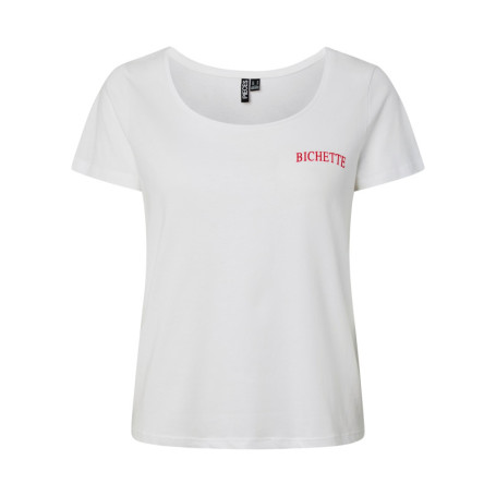 T-shirt en coton biologique blanc à imprimé...