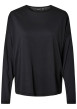 Thumbnail T-shirt noir uni avec une coupe droite et des manches longues