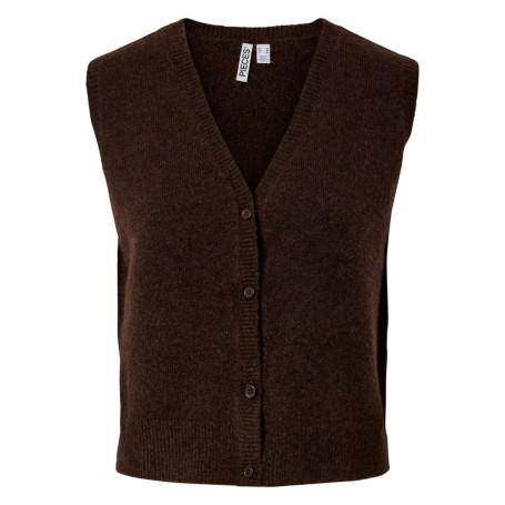Gilet marron uni pourvu de boutons avec une...