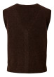 Thumbnail Gilet marron uni pourvu de boutons avec une coupe droite et un col V - Image 2