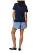 Thumbnail T-shirt en coton biologique marine uni avec une coupe droite et un col rond - Image 2