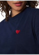 Thumbnail T-shirt en coton biologique marine uni avec une coupe droite et un col rond - Image 4