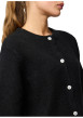 Thumbnail Gilet noir uni avec une coupe droite et un col rond muni de boutons - Image 6