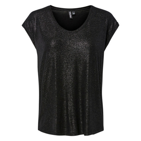 T-shirt noir uni avec une coupe droite et des...