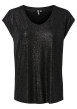 Thumbnail T-shirt noir uni avec une coupe droite et des manches courtes