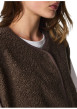 Thumbnail Gilet taupe uni à coupe droite avec un col V et une fermeture à pressions - Image 3