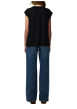 Thumbnail T-shirt noir uni avec une coupe droite et des manches courtes - Image 2