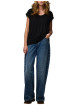 Thumbnail T-shirt noir uni avec une coupe droite et des manches courtes - Image 3