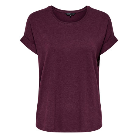 T-shirt bordeaux uni avec une coupe droite et...