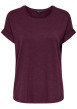 Thumbnail T-shirt bordeaux uni avec une coupe droite et des manches courtes