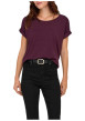 Thumbnail T-shirt bordeaux uni avec une coupe droite et des manches courtes - Image 3