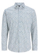 Thumbnail Chemise en coton blanche à motifs avec une coupe slim et un col à revers