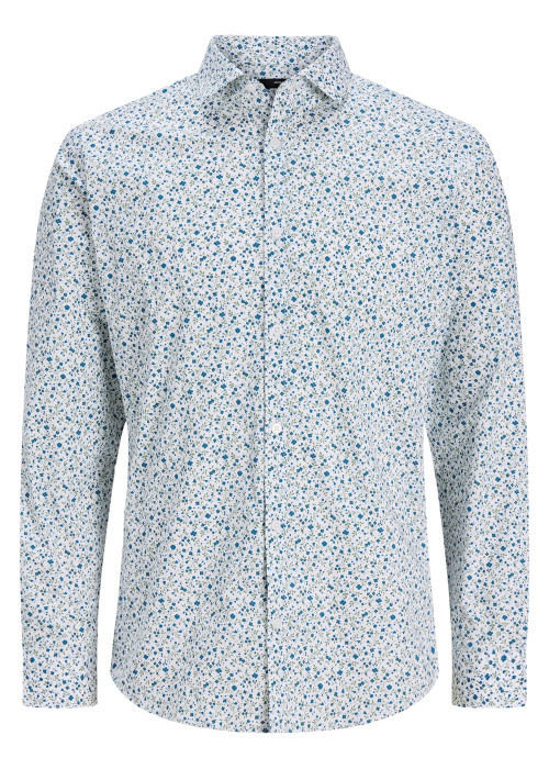 Chemise en coton blanche à motifs avec une...
