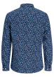 Thumbnail Chemise en coton marine floral avec une coupe slim et un col à revers - Image 2
