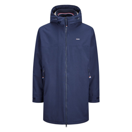 Parka marine unie avec une coupe droite et un...